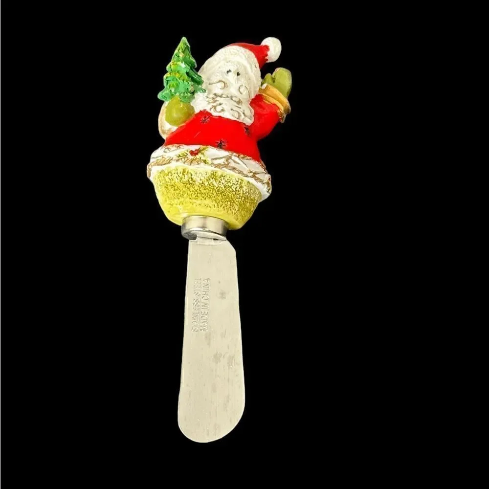 Stainless Steel Christmas Holiday Santa Snowman Cheese Spreader